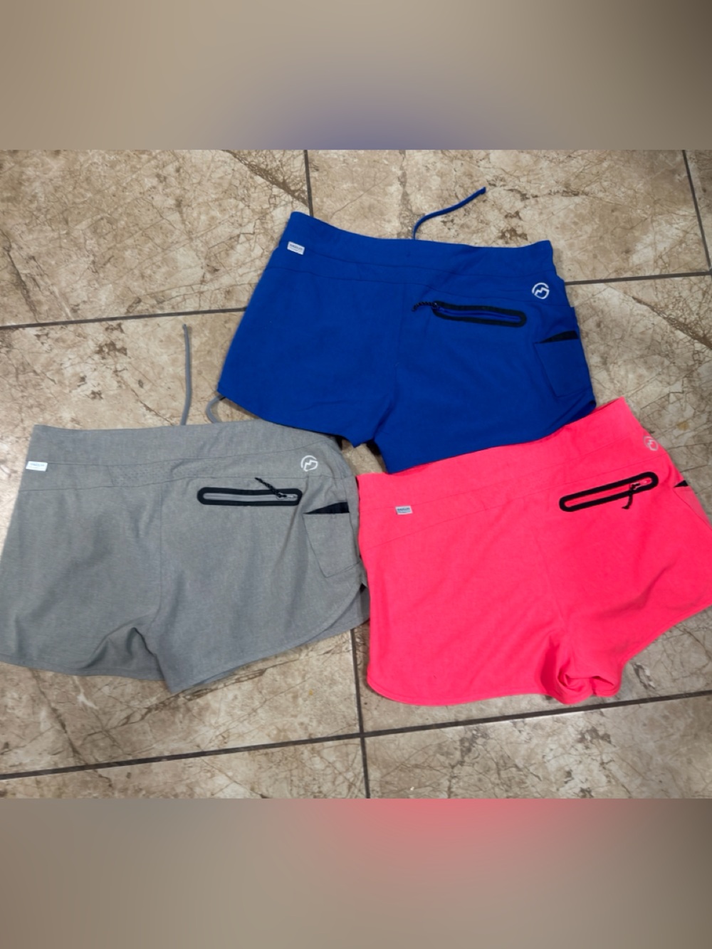 Bundle of 3 Magellan Outdoors Women's Athletic Shorts - Blue, Gray, Pink - Picture 2 of 6